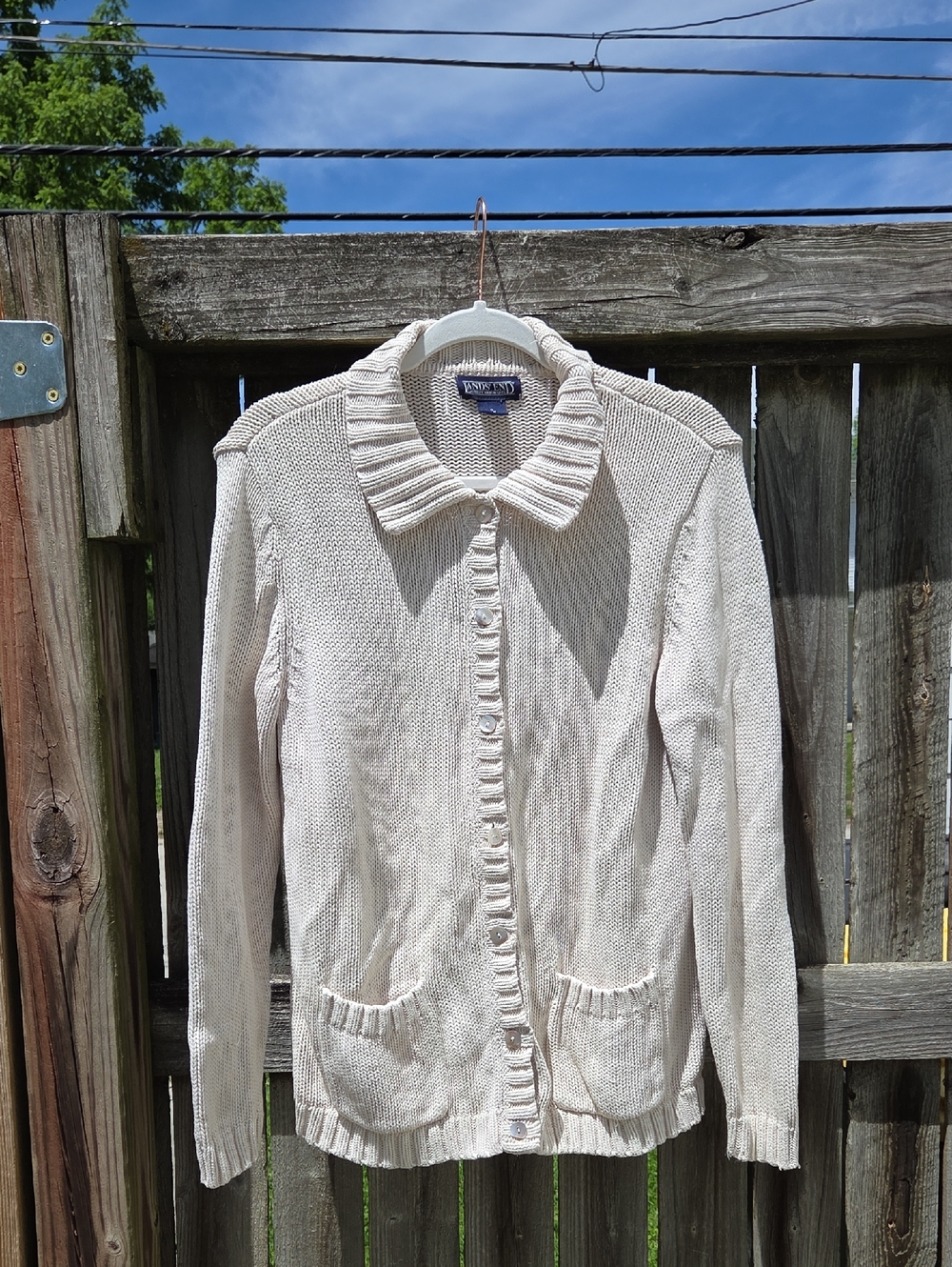Lands' End Cotton Knit Cardigan